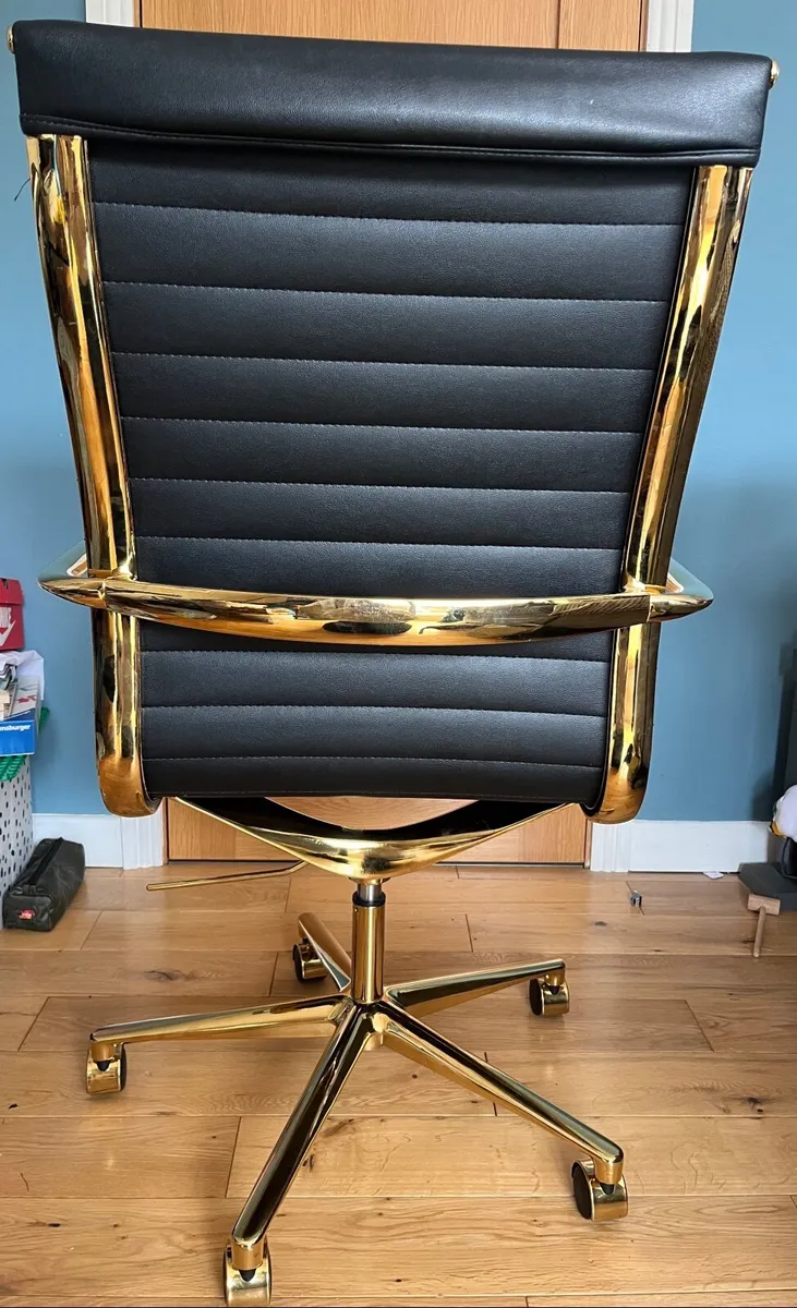 Stylish Black & Gold Office chair - Image 2