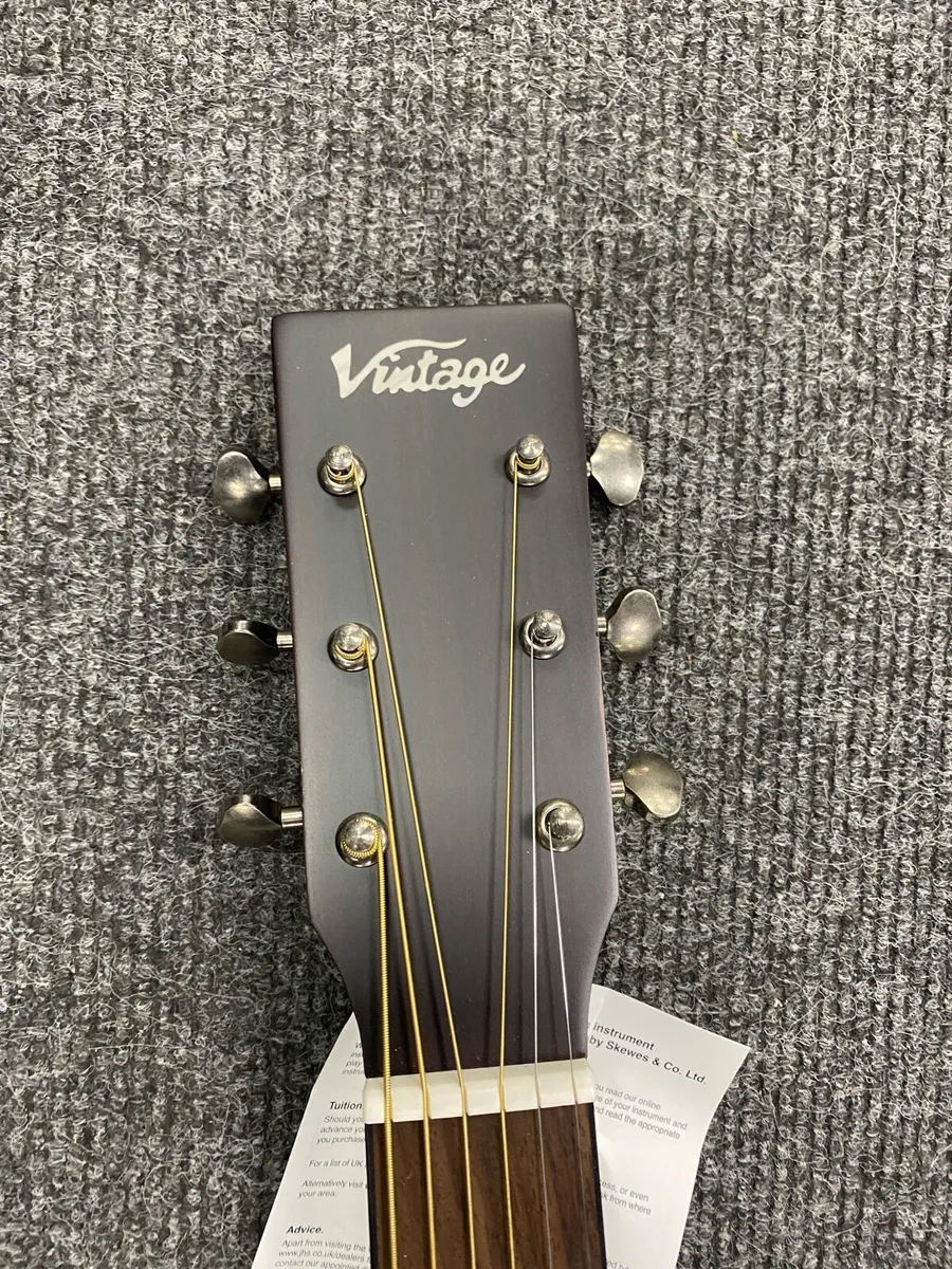 Vintage V300 Brown Acoustic Guitar - Image 4
