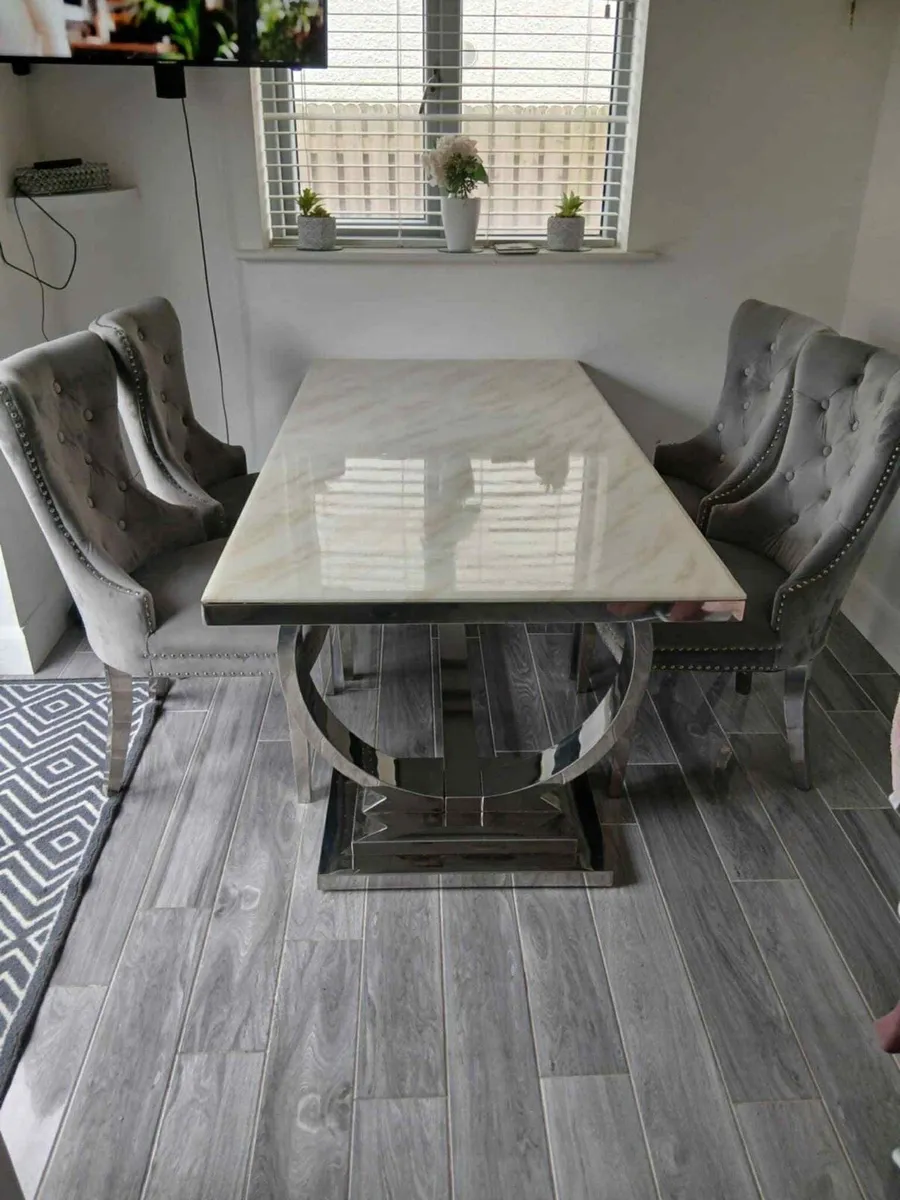 Marble Dining Table and 5 chairs - Image 1