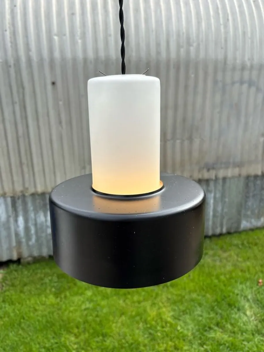 Rare vintage run of 6 Danish suspended pendant lights by Fog & Morup. - Image 3