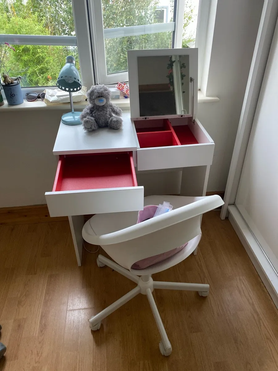 Vanity, chair & 2 drawer locker - Image 1