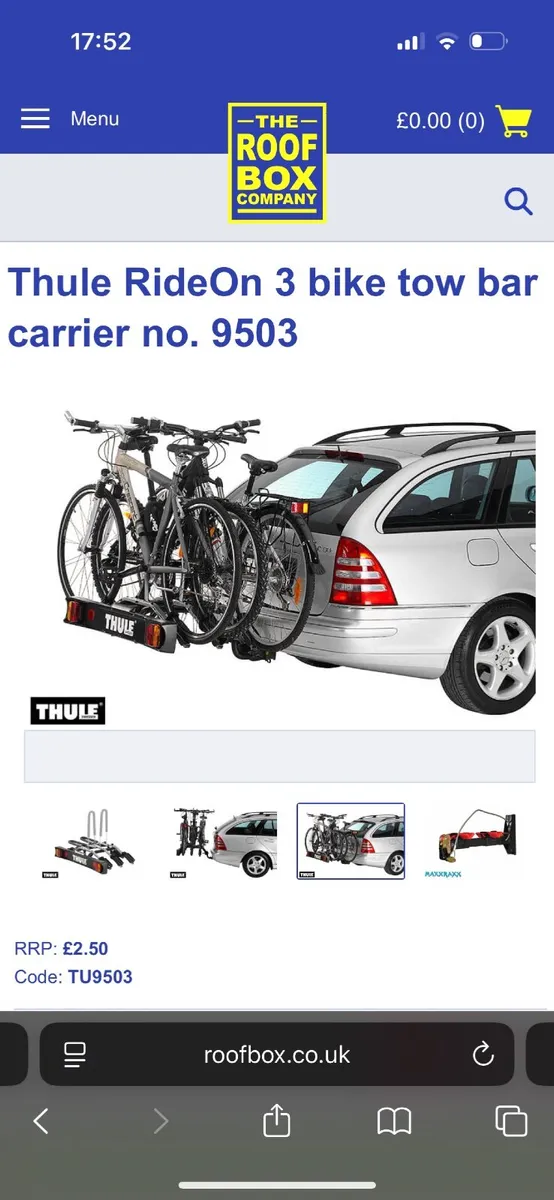 Bike carrier Thule 3 bike hitch ride on - Image 2