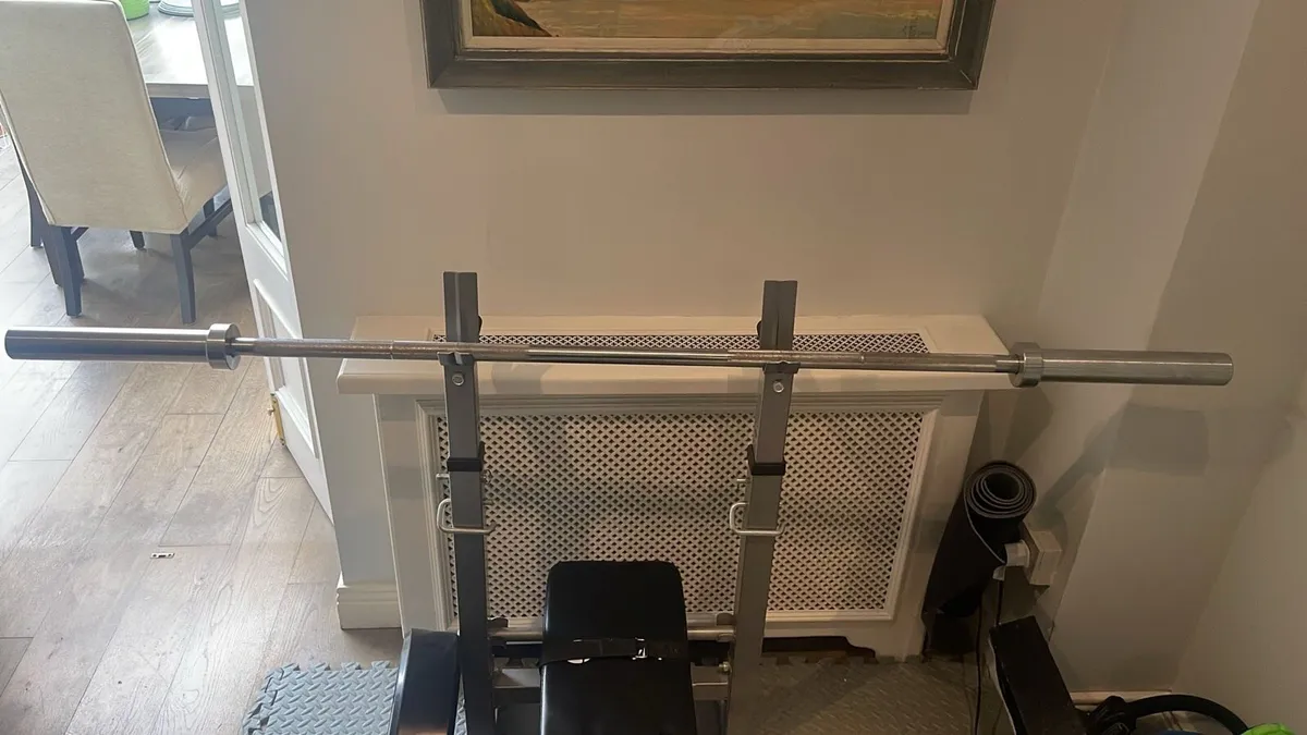 Bench press barbell & weights - Image 4