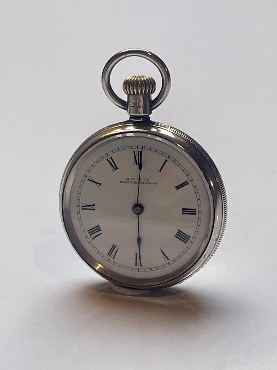 Antique Sterling Silver Waltham Pocket Watch - Image 1