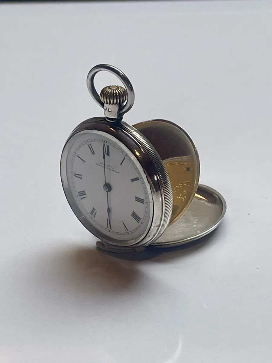 Antique Sterling Silver Waltham Pocket Watch - Image 3