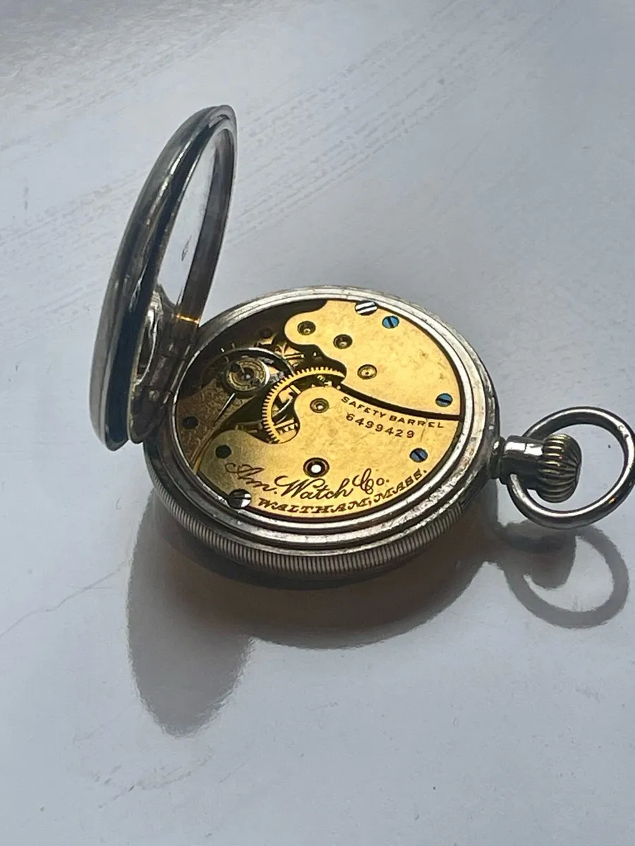 Antique Sterling Silver Waltham Pocket Watch - Image 4