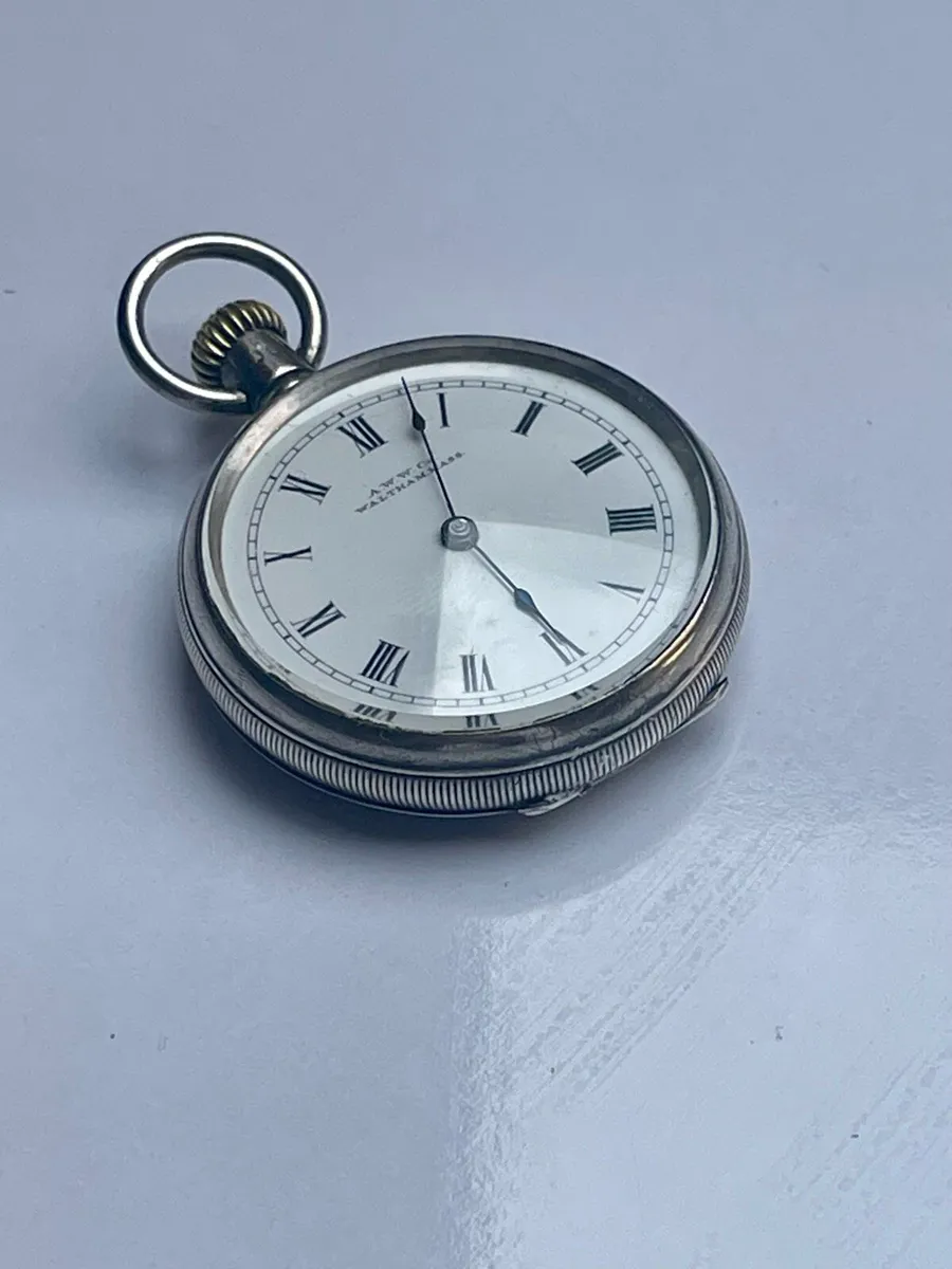 Antique Sterling Silver Waltham Pocket Watch - Image 2