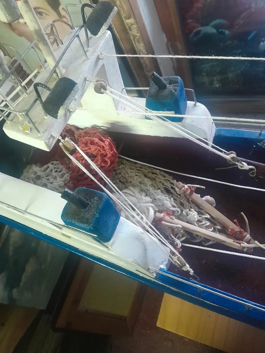 Handmade wooden  fishing  boat model - Image 4