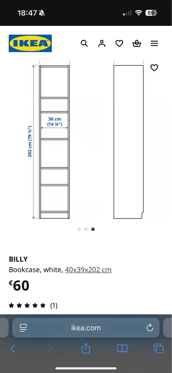 White deep billy bookcase - Image 4