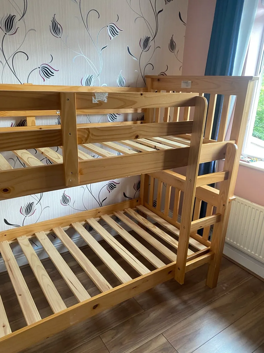 🔥used Solid Pine Wooden Bunk Bed - Image 2