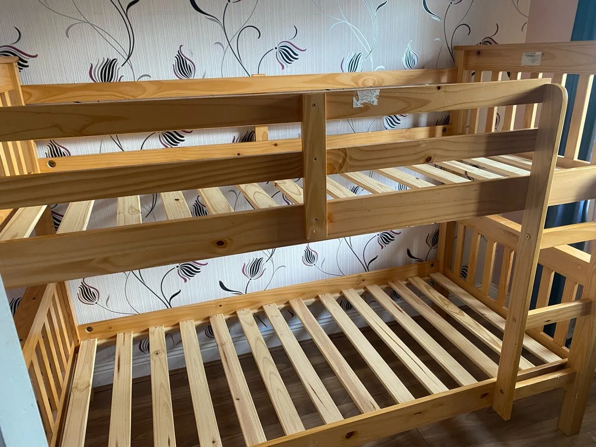 🔥used Solid Pine Wooden Bunk Bed - Image 3