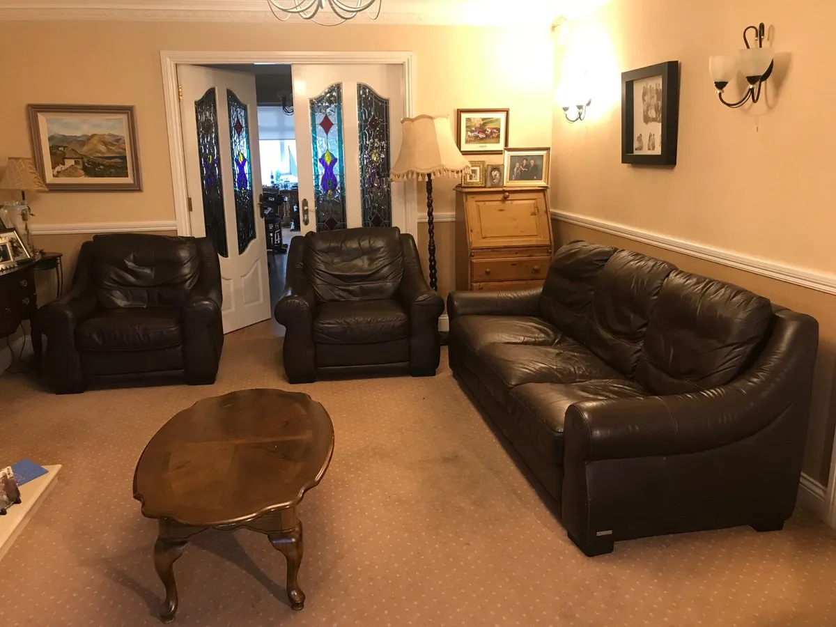 Three pice leather suite