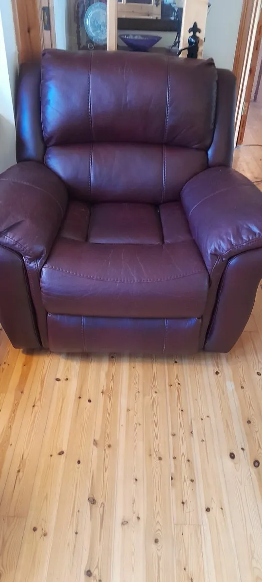 Deep Burgundy single Recliner-Faux Leather - Image 1