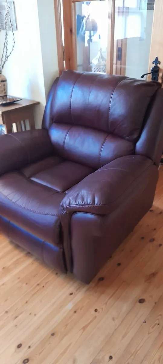 Deep Burgundy single Recliner-Faux Leather - Image 2