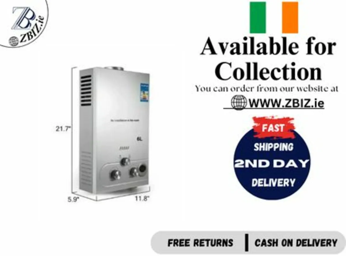 6 L Hot Water Heater LPG Propane Gas Water Heater - Image 1
