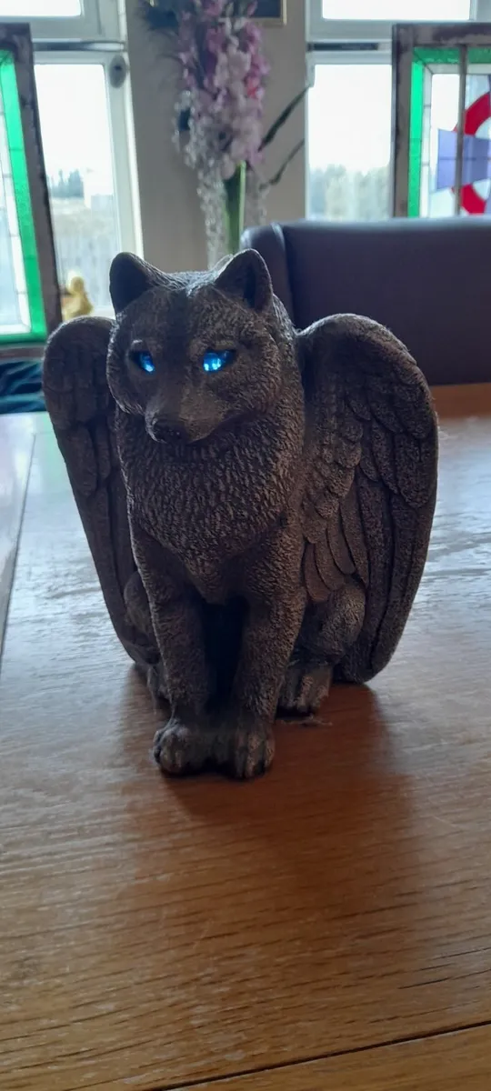Wolf Angel tea cup candle holder. - Image 2