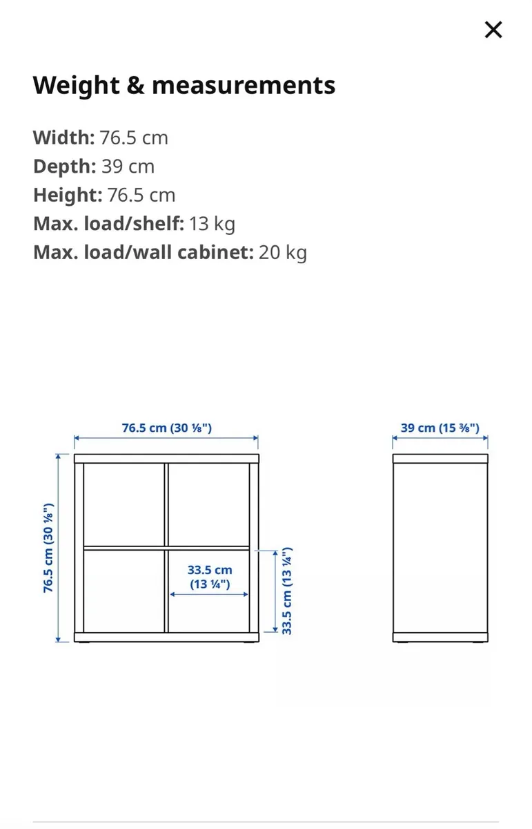 Kallax white 4 squared ikea unit - Image 4