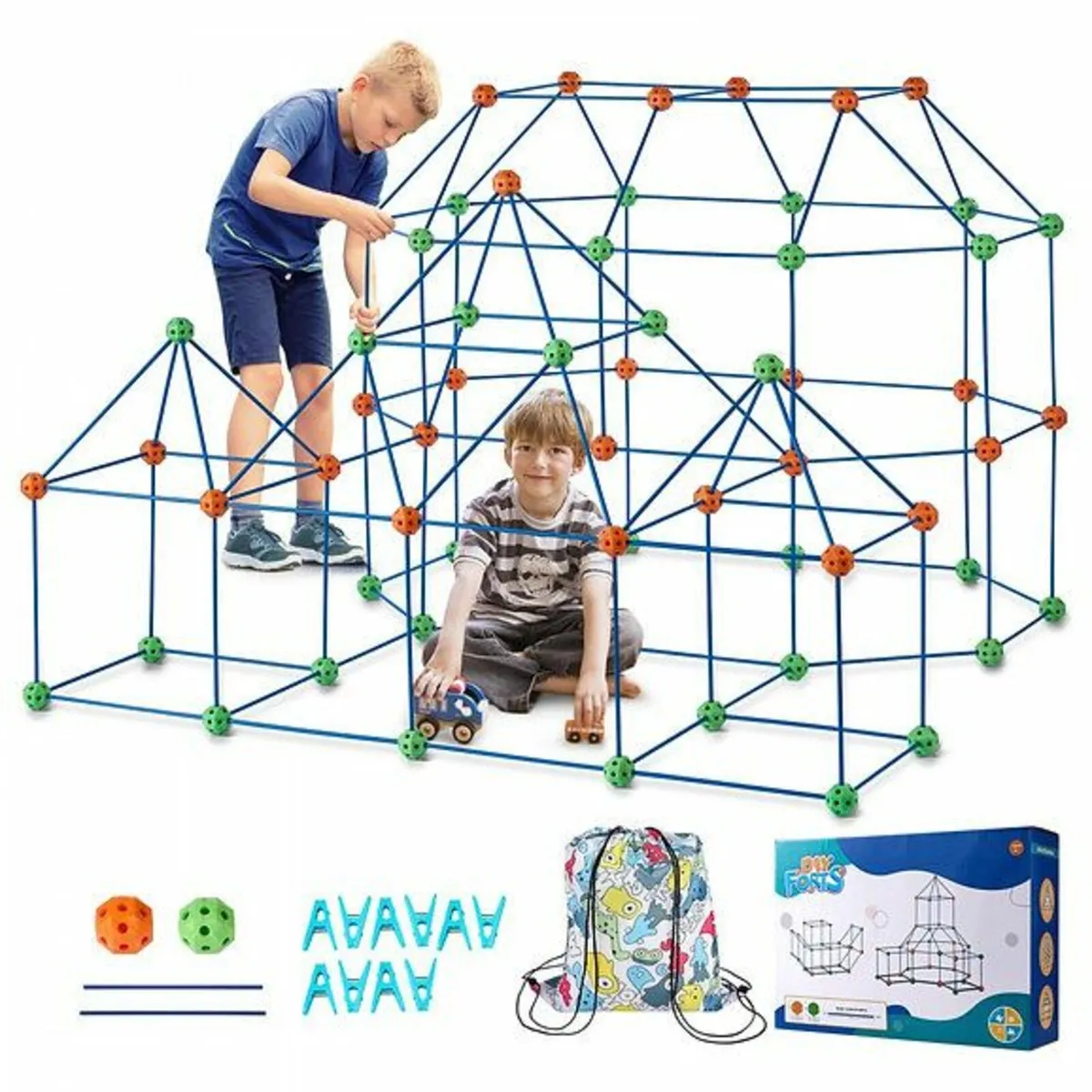 Fort Building Kit STEM Construction Toy – 120PC or - Image 1