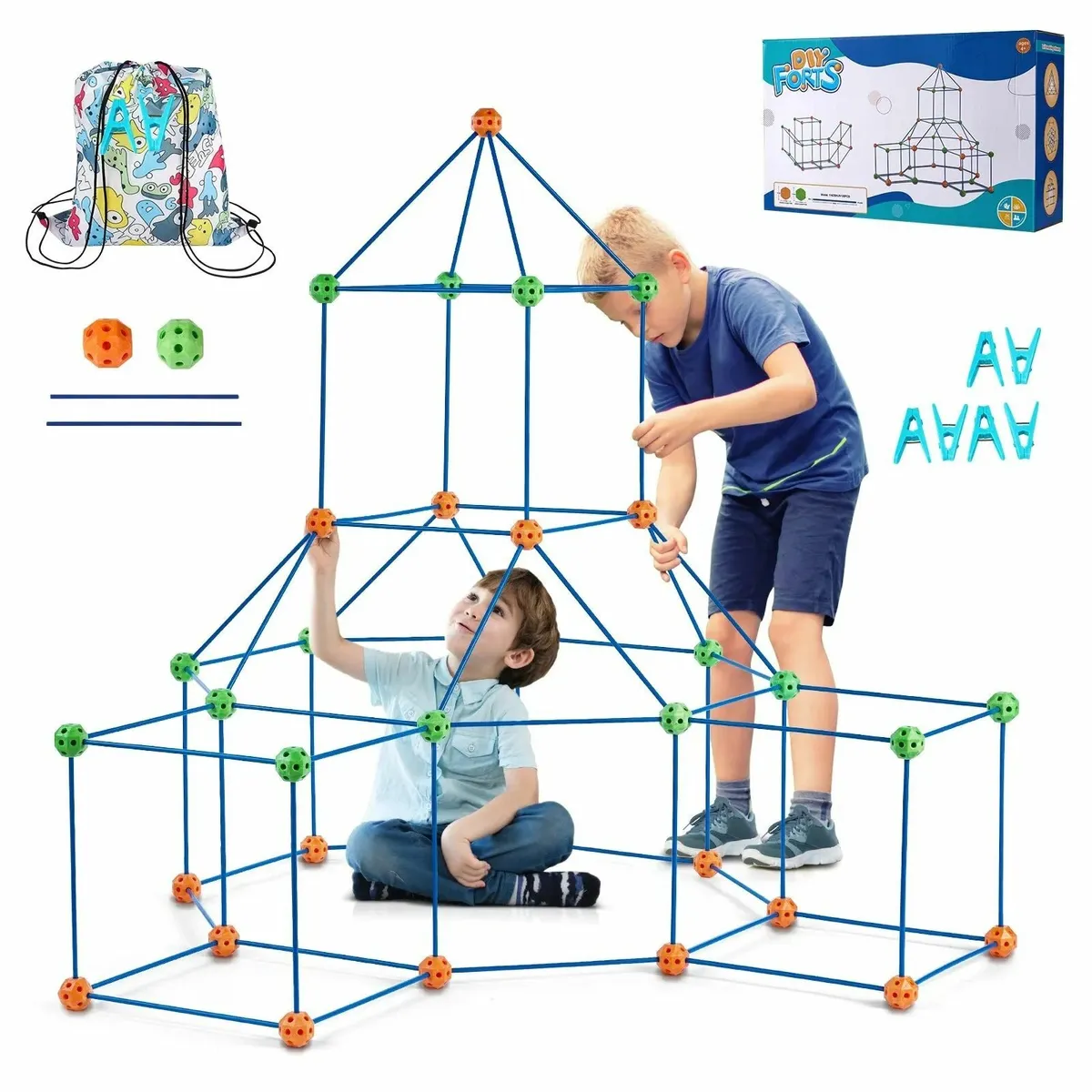Fort Building Kit STEM Construction Toy – 120PC or - Image 3