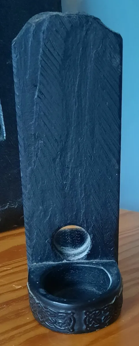 Black Slate Mirror & Tea Light Holder Set - Image 2