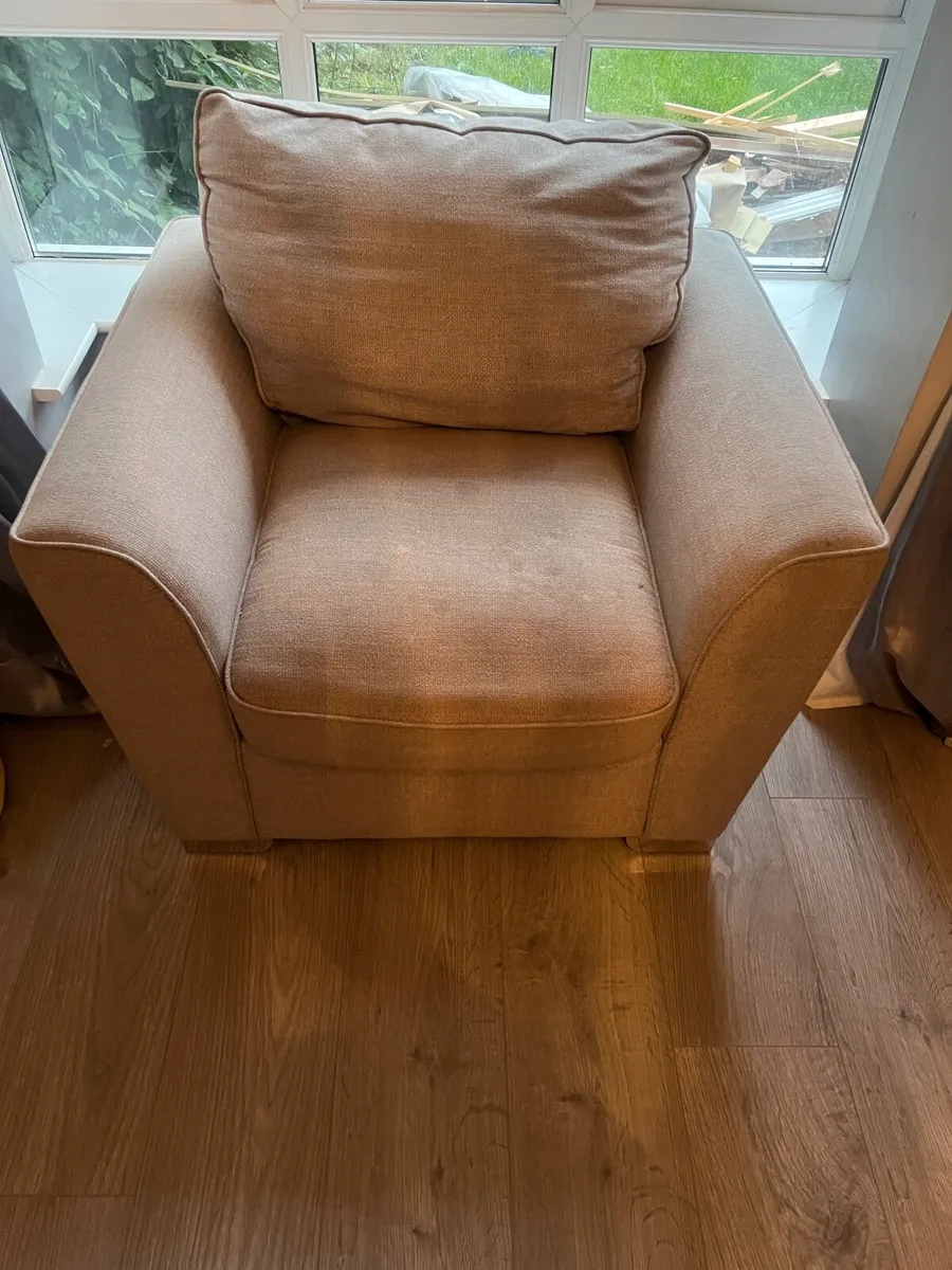 Corner sofa with poof and armchair - Image 3