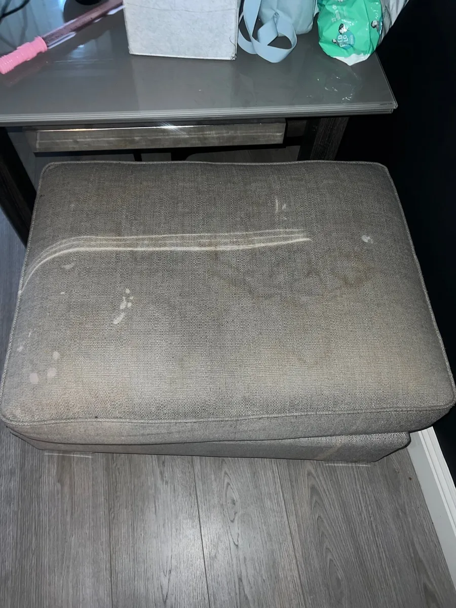 Corner sofa with poof and armchair - Image 4