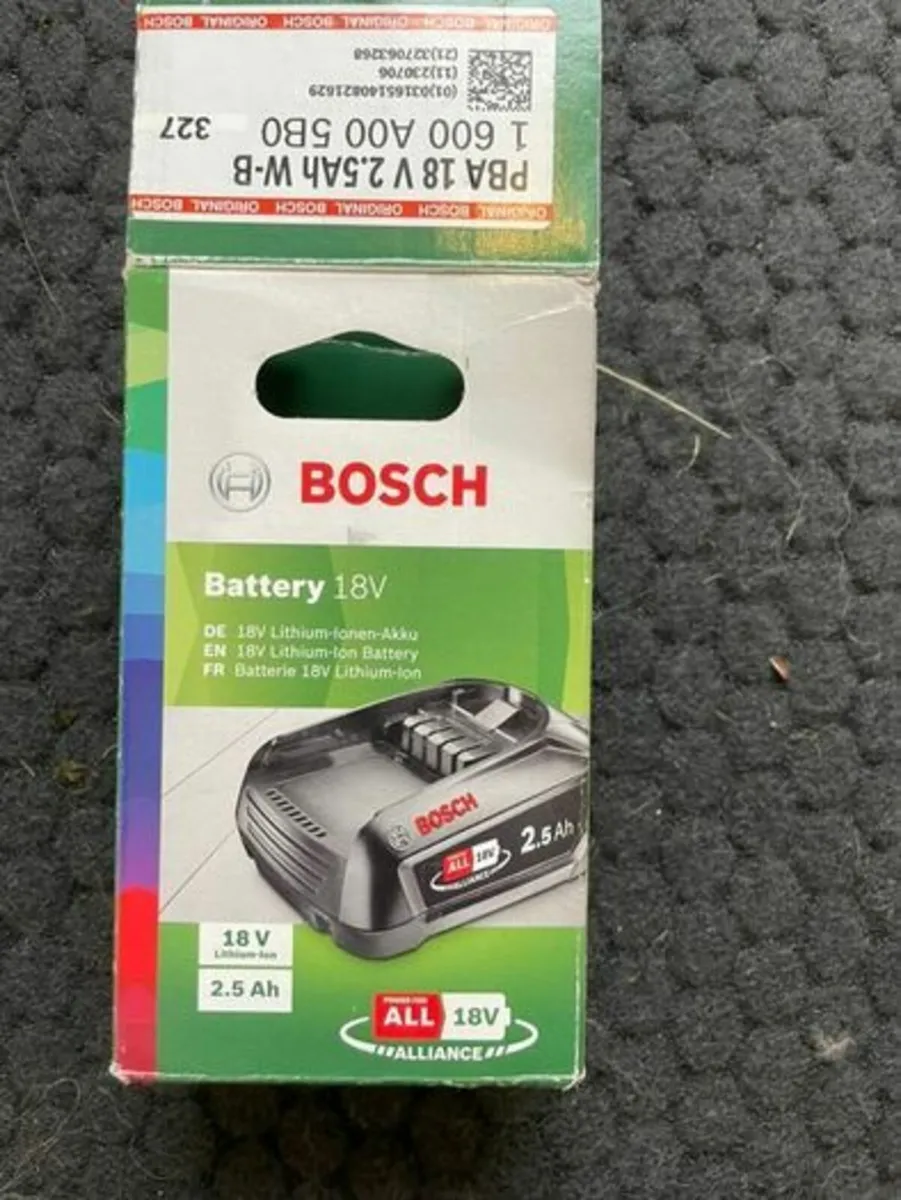 Bosch 18V 2.5 Ah battery + charger - Image 1