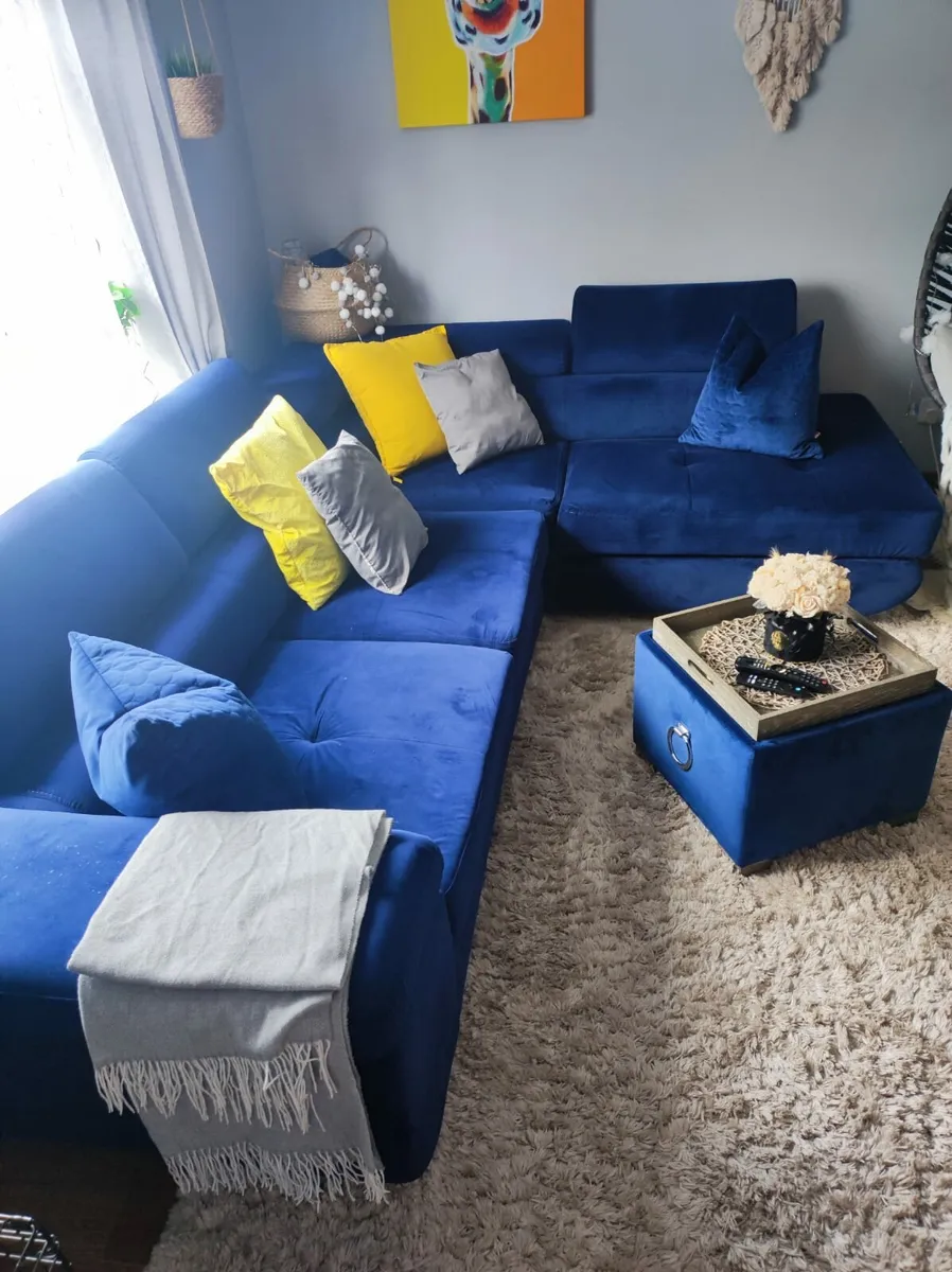 Corner sofa bed velvet - Image 1