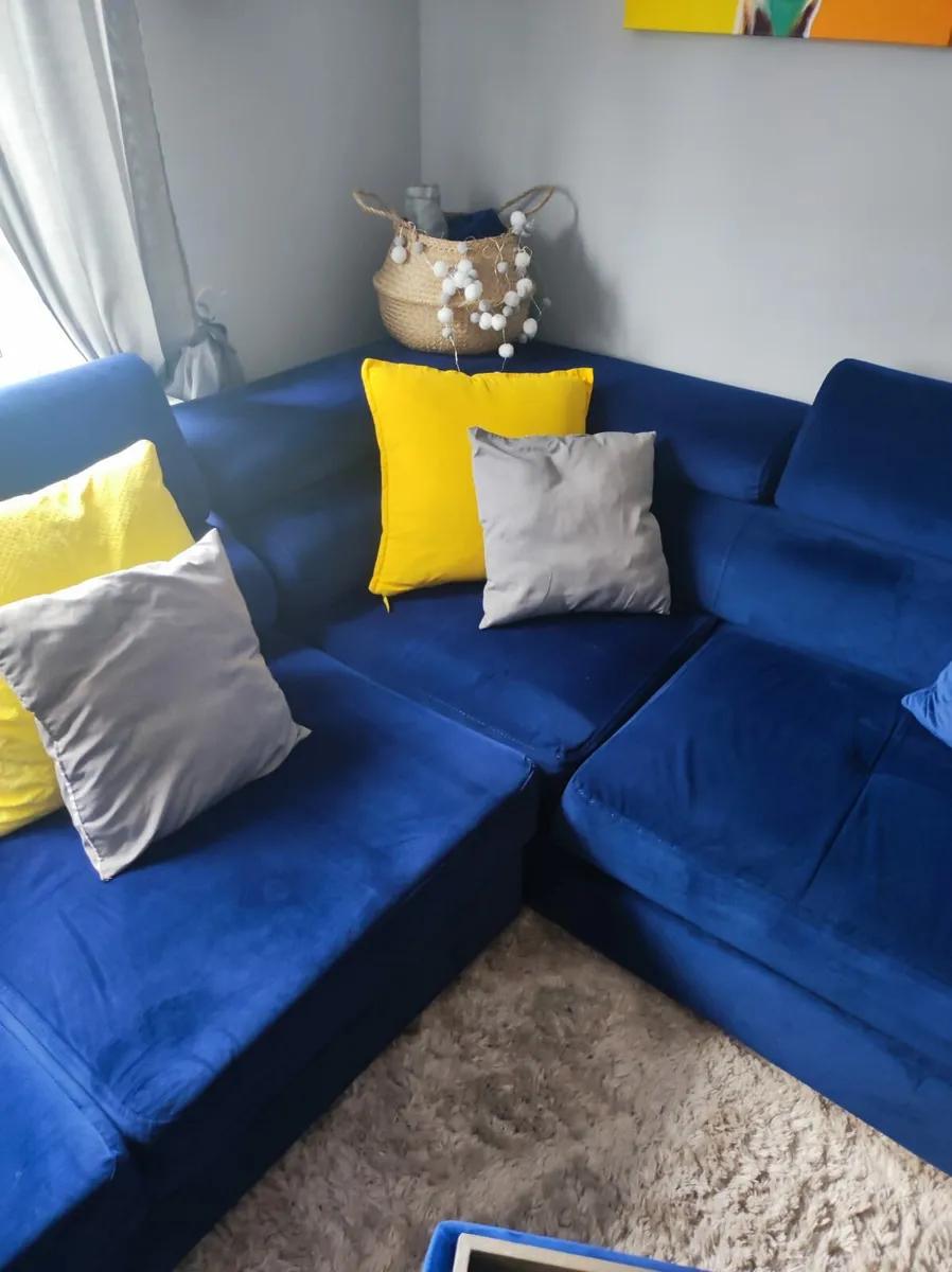 Corner sofa bed velvet - Image 2