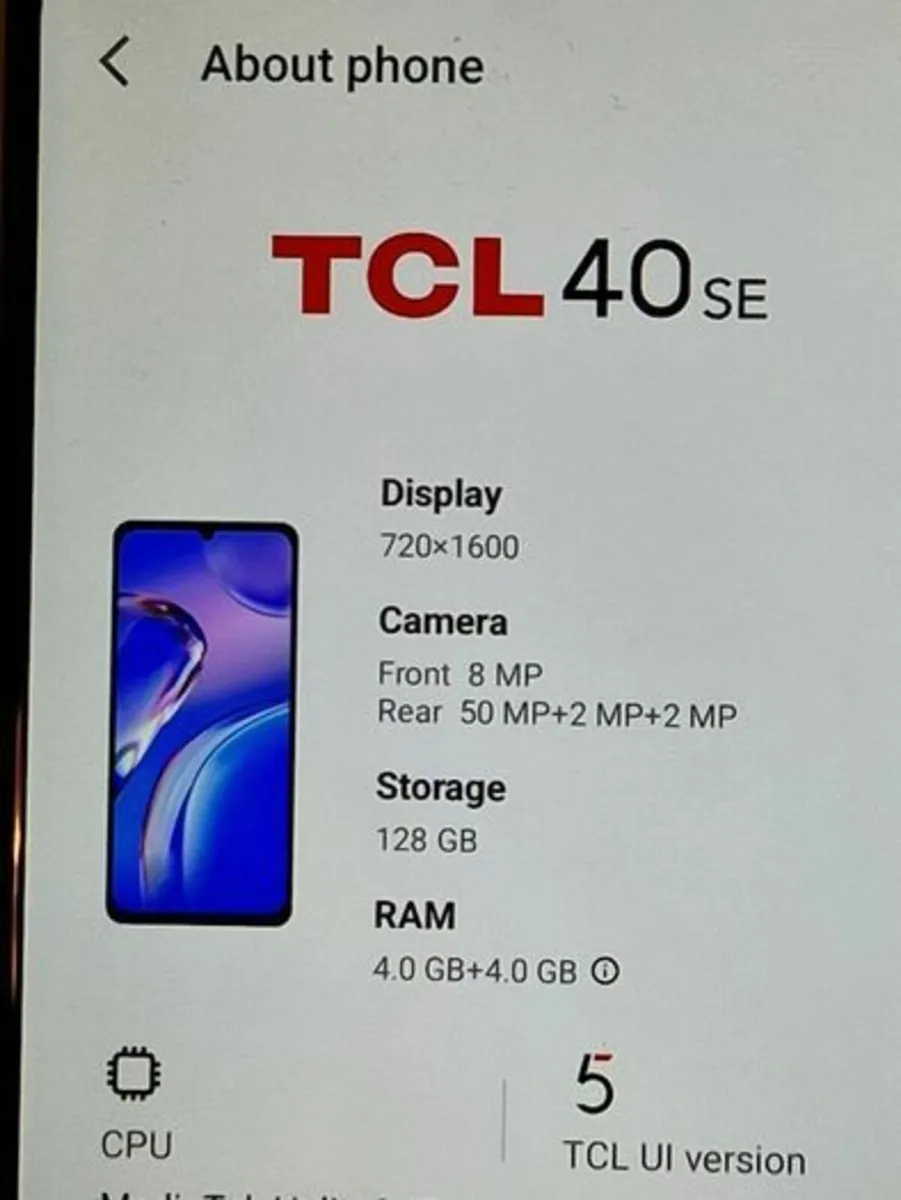 NEW in BOX, TCL40 SE Mobile Phone - Image 2