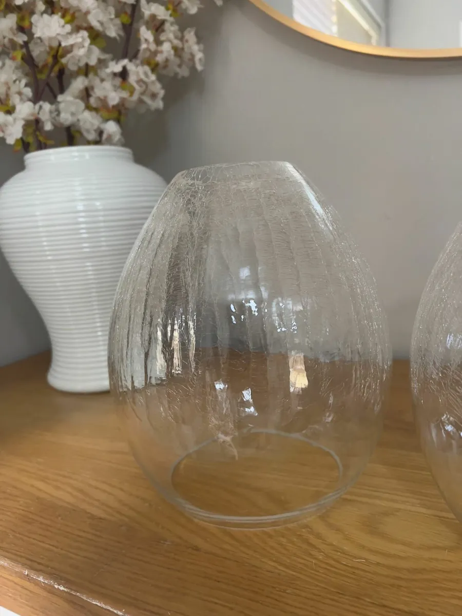 Light Shades - 2 Clear glass crackle-effect - Image 1