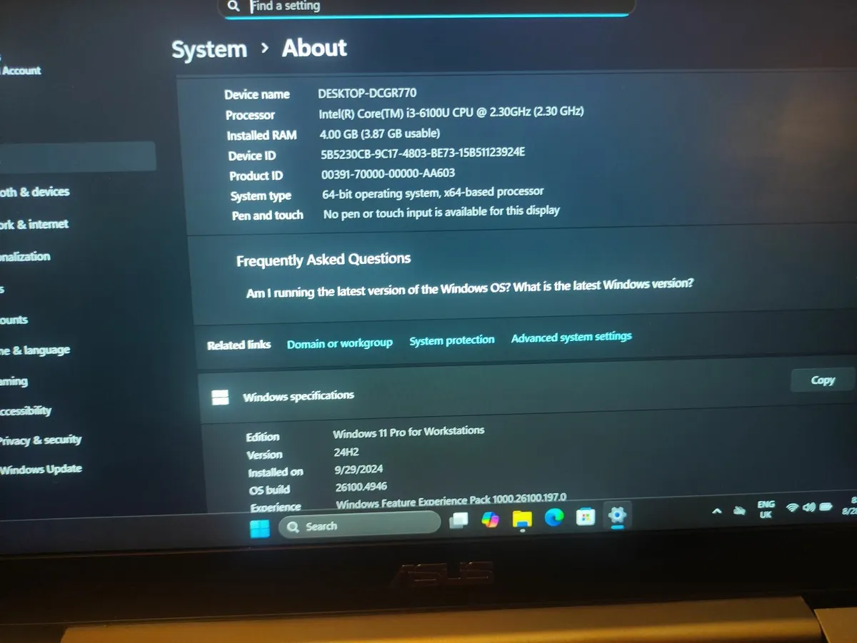 Asus ZenBook i3 SSD Microsoft Office - Image 2