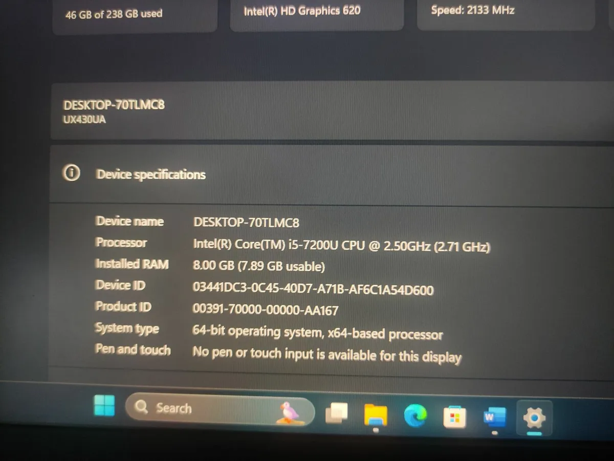 Asus ZenBook Navy Blue i5 Microsoft Office - Image 3
