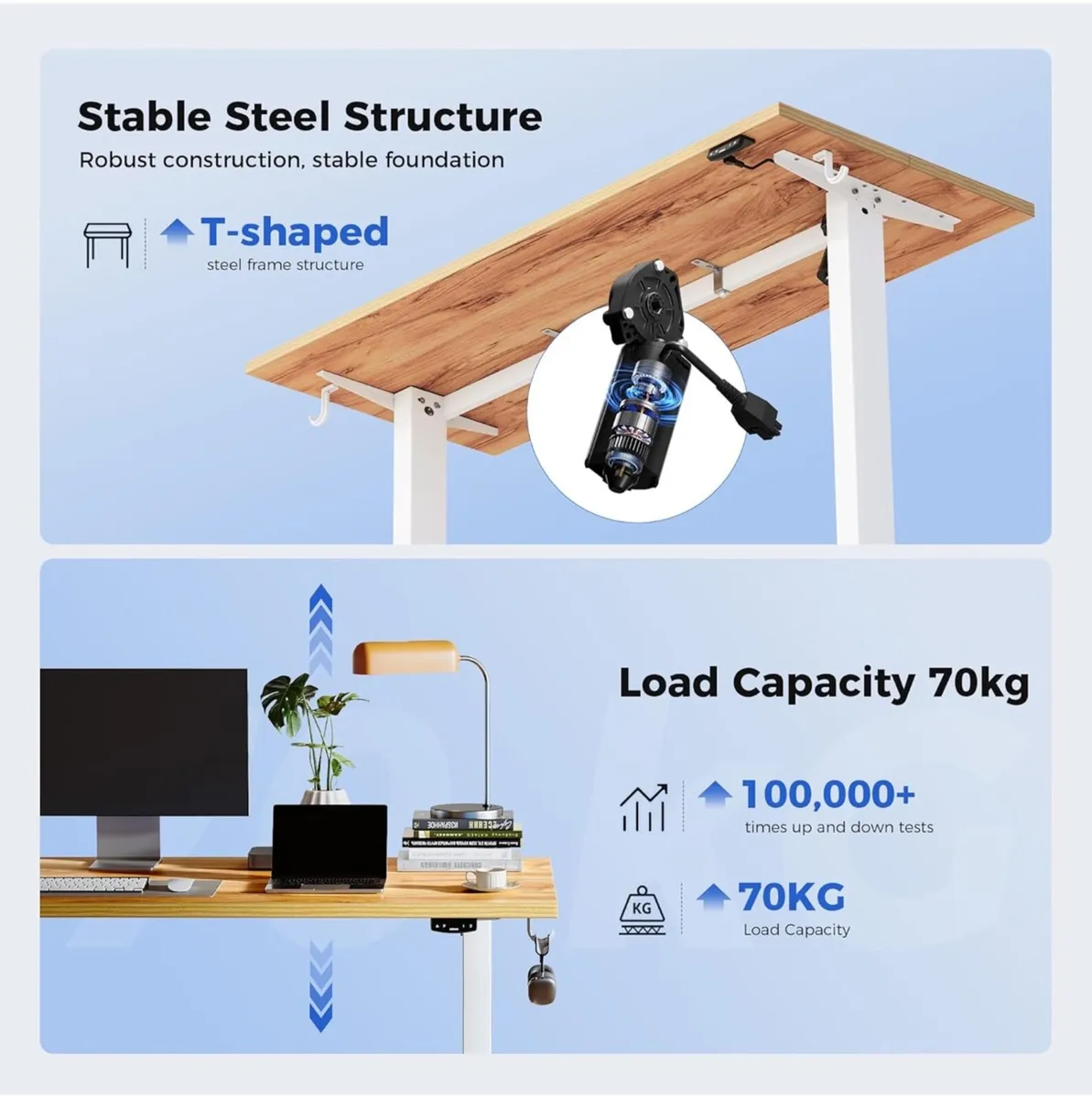 Electric Standing Desk, 120 x 60 cm Height Adjusta - Image 2