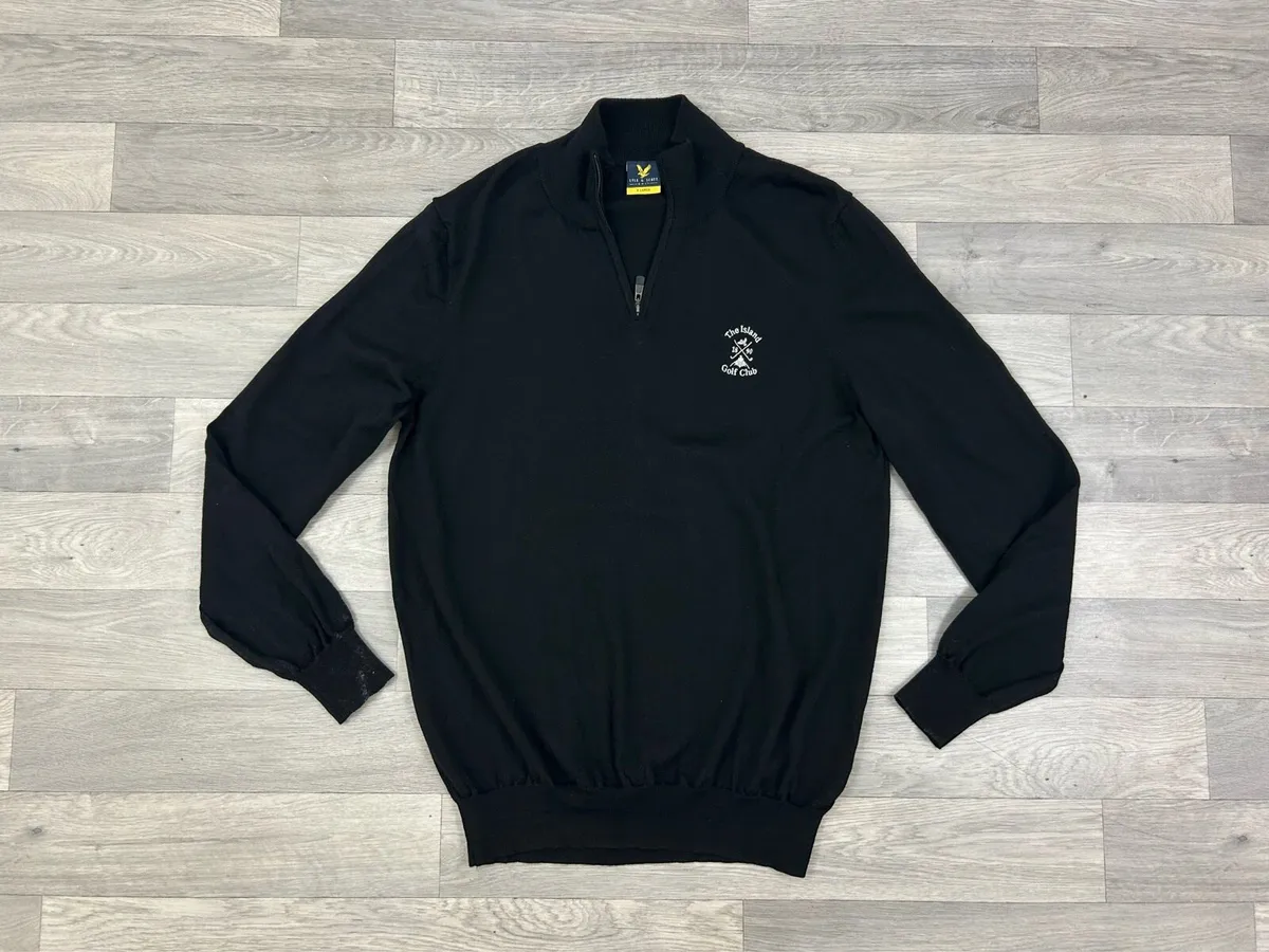 Lyle & Scott Wool Half Zip Golf Jumper Mens Large - Image 1