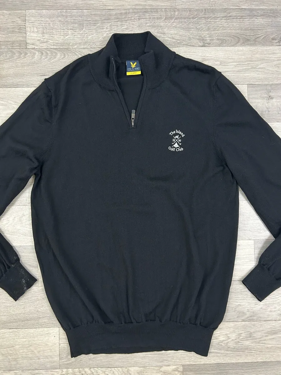 Lyle & Scott Wool Half Zip Golf Jumper Mens Large - Image 2