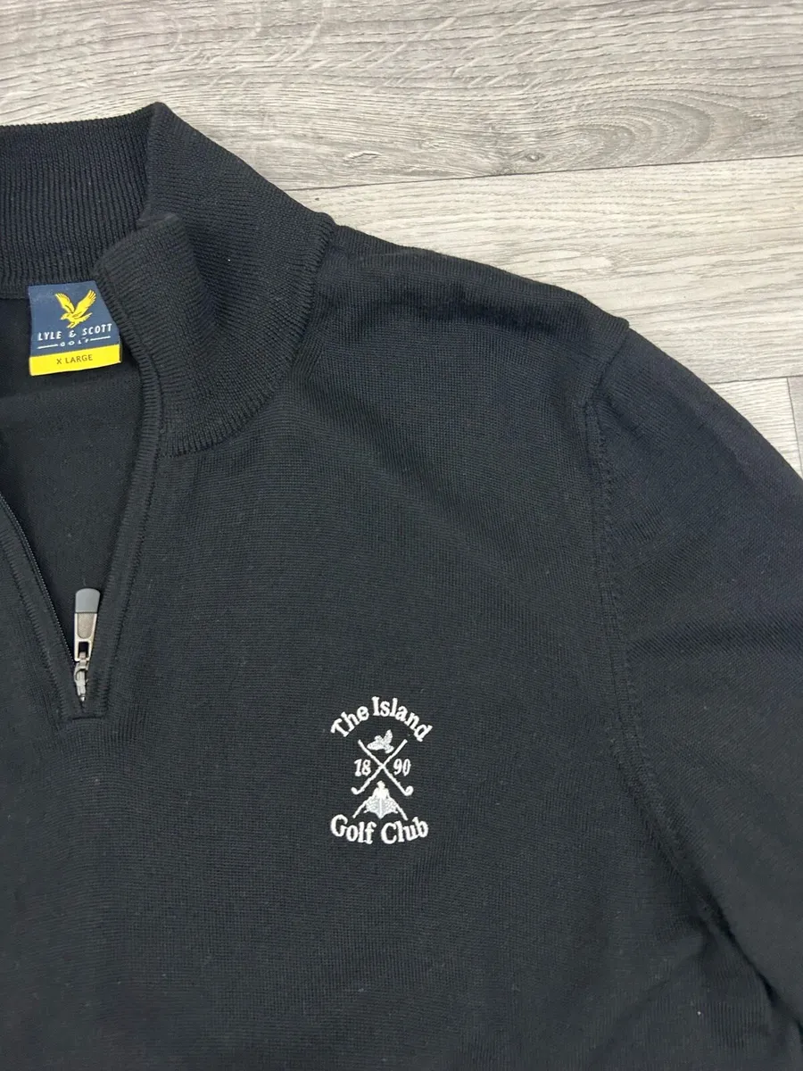 Lyle & Scott Wool Half Zip Golf Jumper Mens Large - Image 3