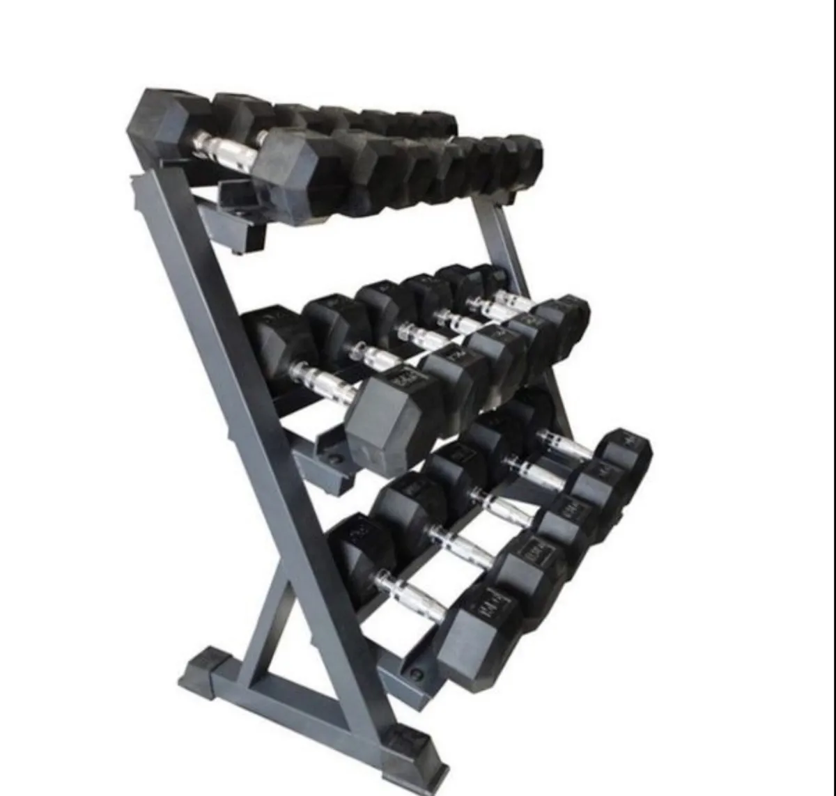 Hex Dumbbells 2.5kg - 20kg + storage rack (new) - Image 1