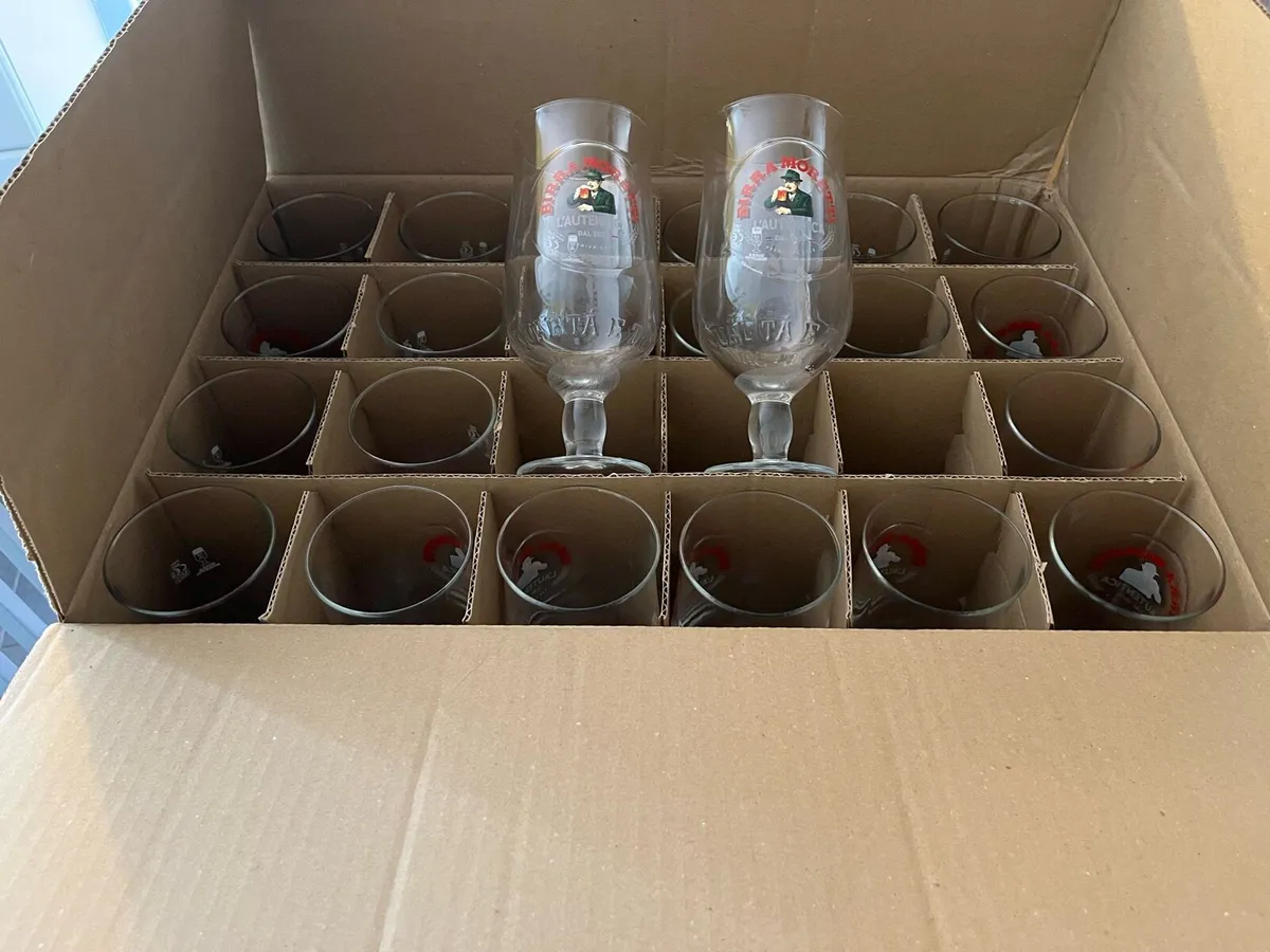 24 Birra Moretti new pint glasses