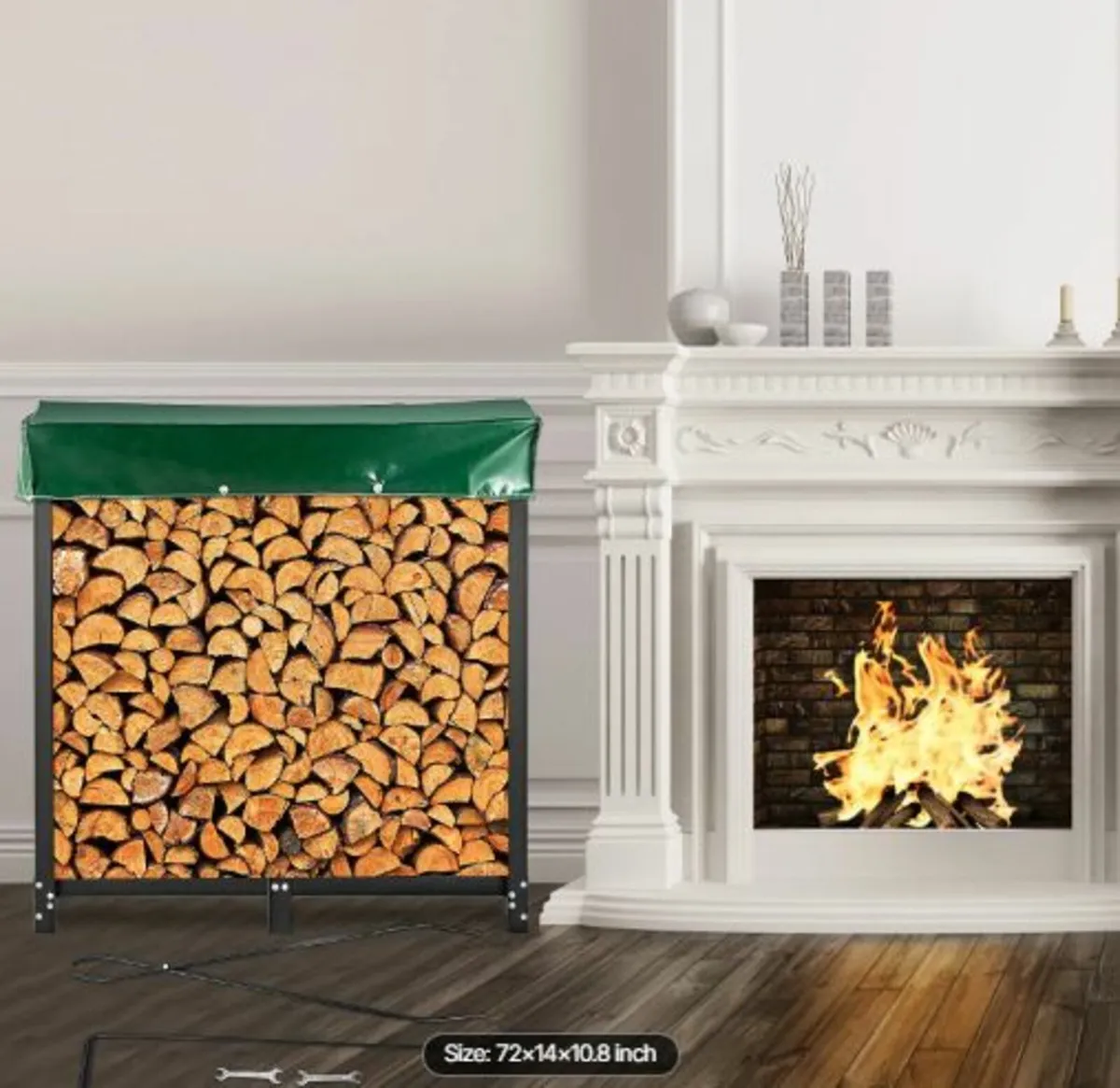 Firewood Log Rack, 6ft Firewood Rack Outdoor, - Image 1