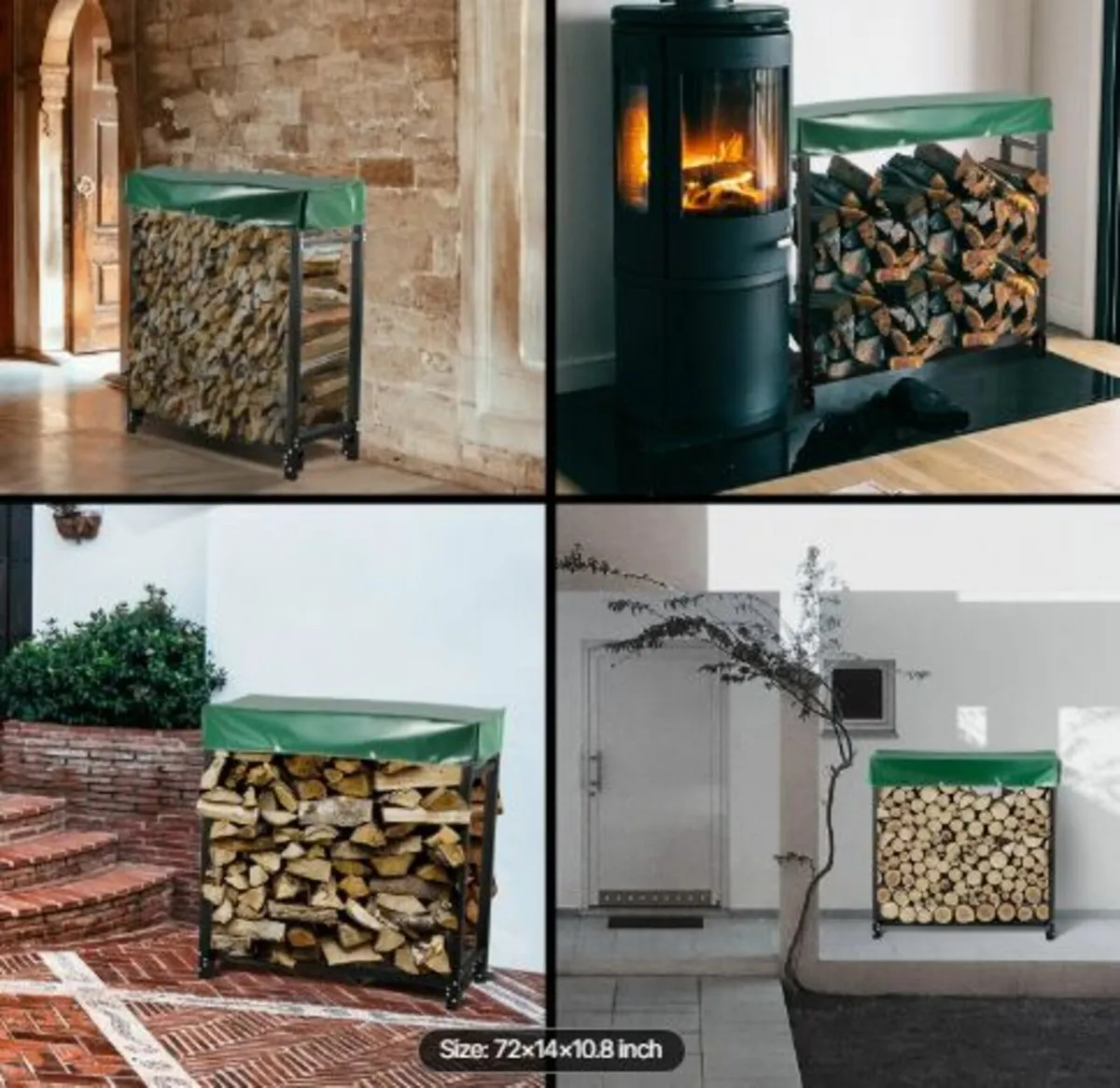 Firewood Log Rack, 6ft Firewood Rack Outdoor, - Image 3
