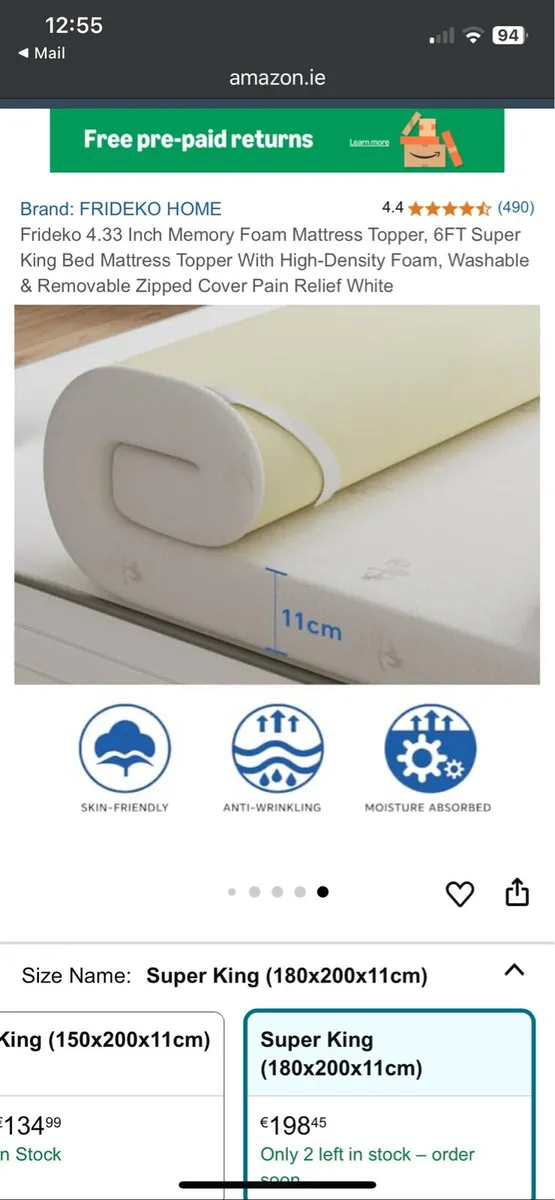Memory Foam Mattress Topper - Image 2