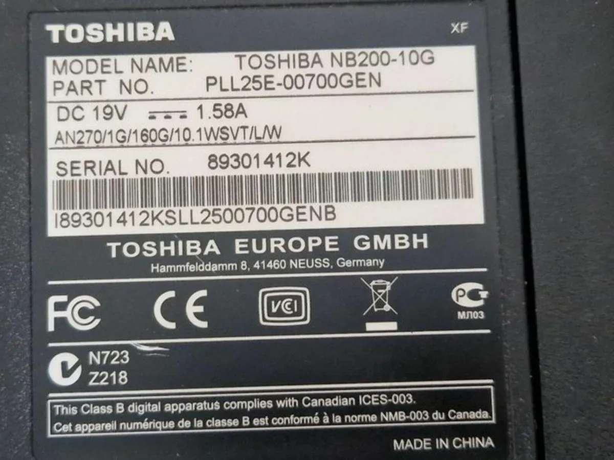 Toshiba NB200-10G 10" Laptop, 2GB Ram, 150GB HDD - Image 3