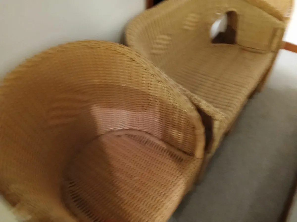 Patio  cane seating lot of...(3)...delivered - Image 1