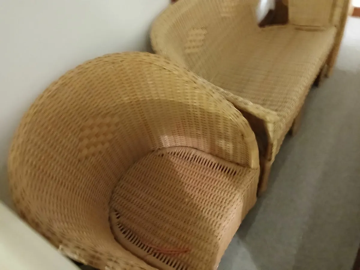 Patio  cane seating lot of...(3)...delivered - Image 2
