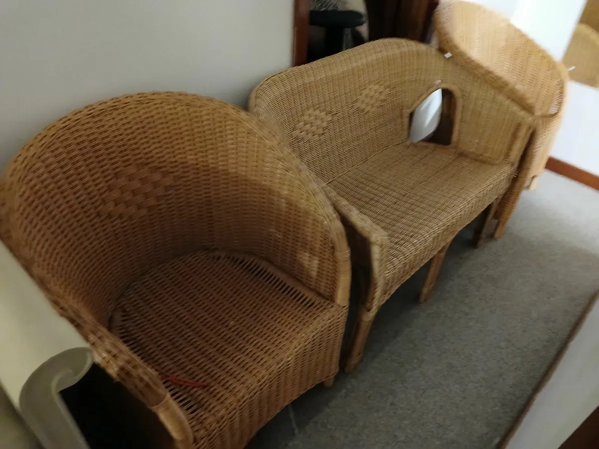 Patio  cane seating lot of...(3)...delivered - Image 4