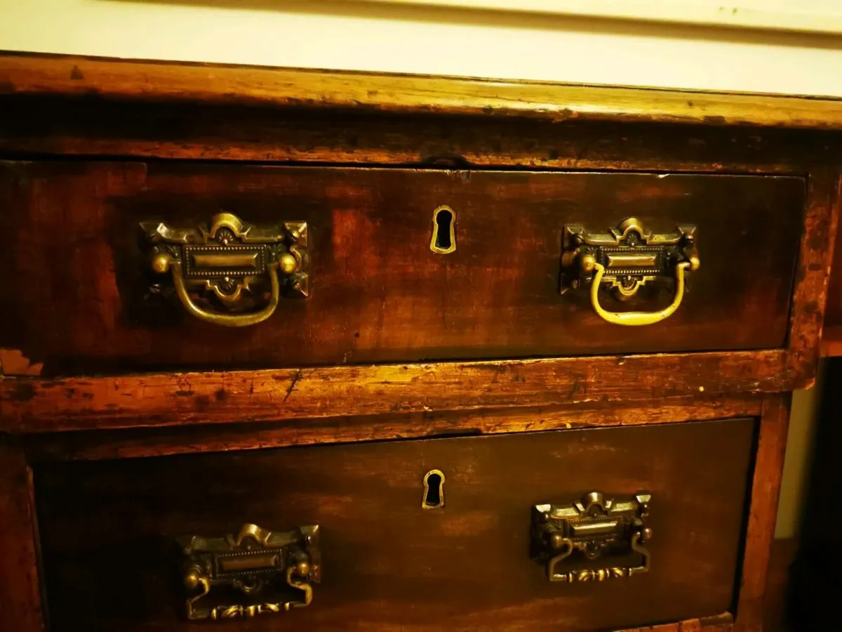 Antique Solicitor's Desk and Nesting Tables - Image 4