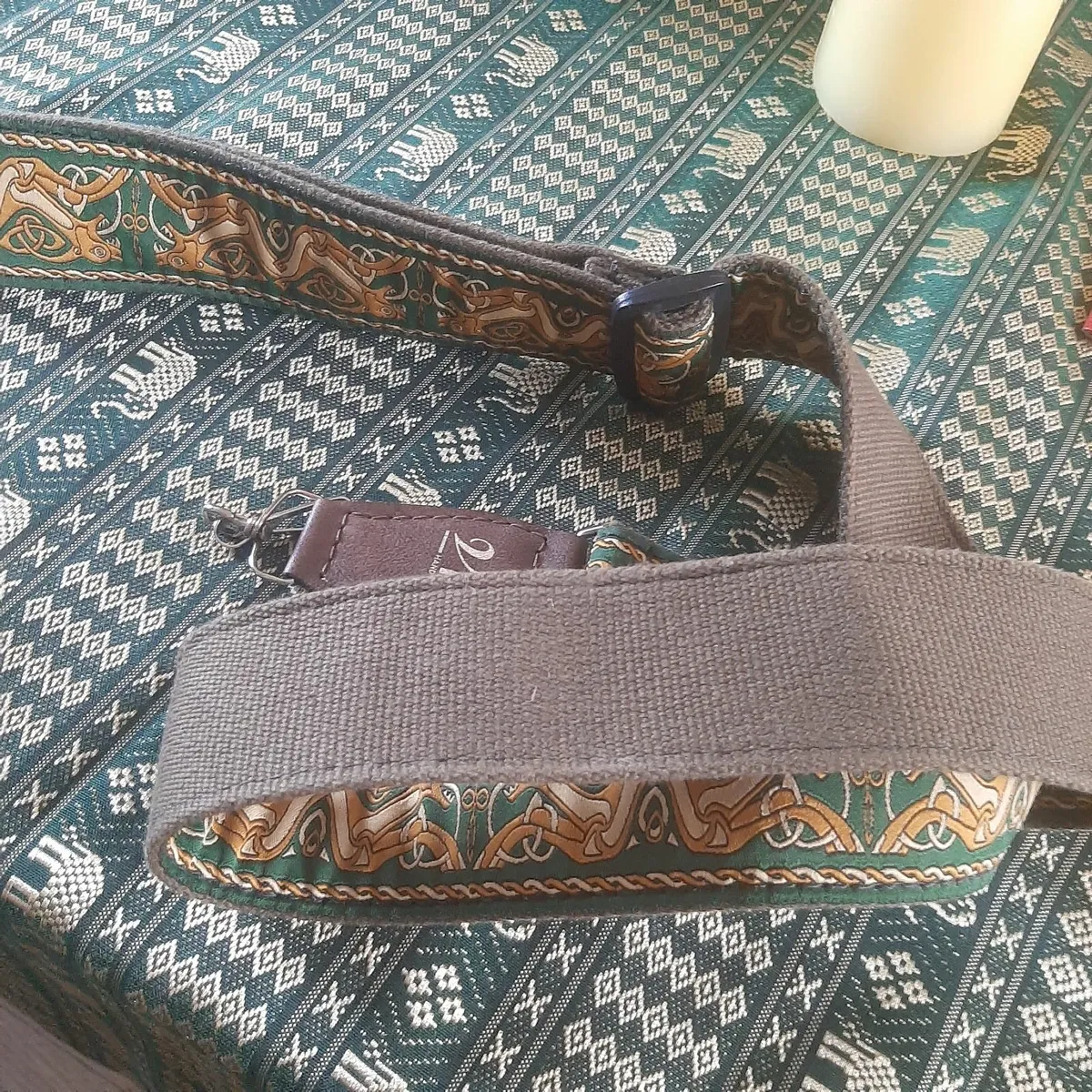 Green  beastie banjo strap- vegan leather- Vtar - Image 4