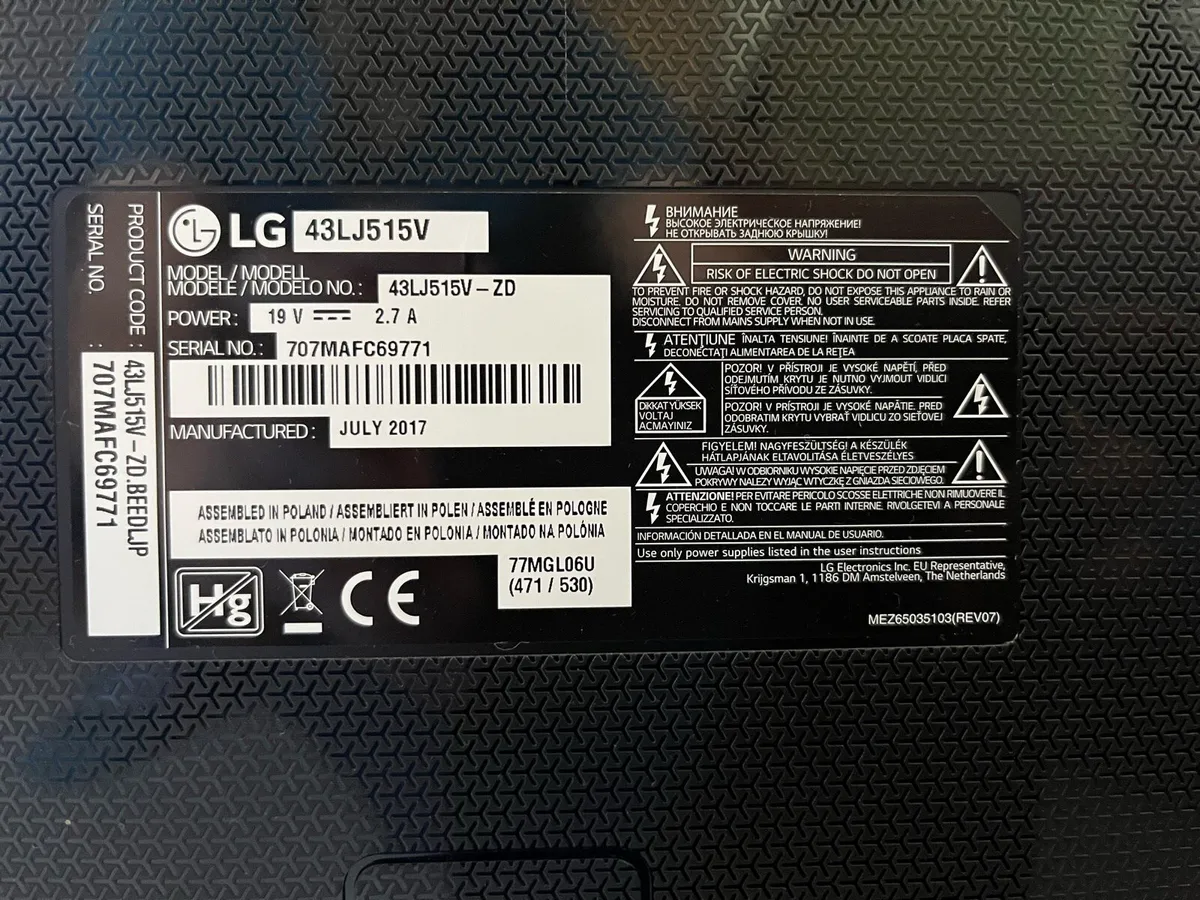 43” LG Smart TV - Image 2