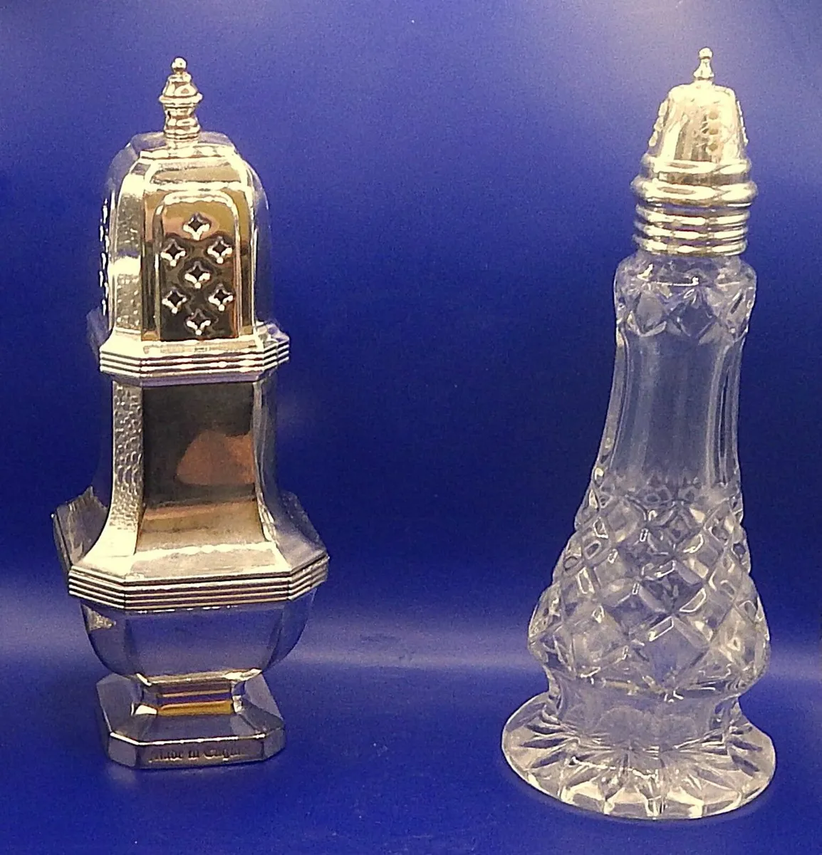 Italian Pewter & Crystal Jam Pot & Sugar Sifters - Image 2